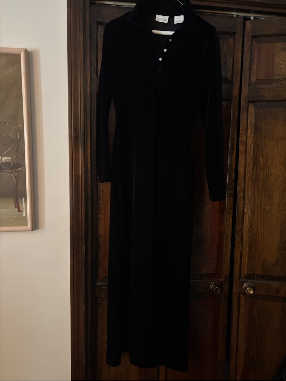 Moda Black Long Sleeve Maxi Dress